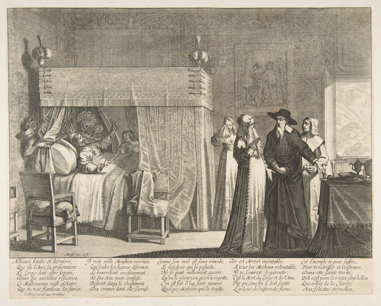 Śmierć bogacza Śmierć złego bogacza. autorstwa Abraham Bosse