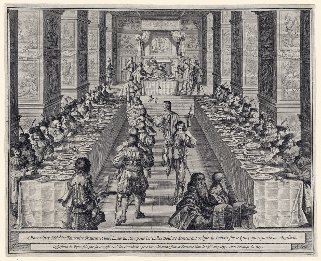 Aranżacja święta, od ?Zakon Ducha Świętego?, wyd. 1634 autorstwa Abraham Bosse