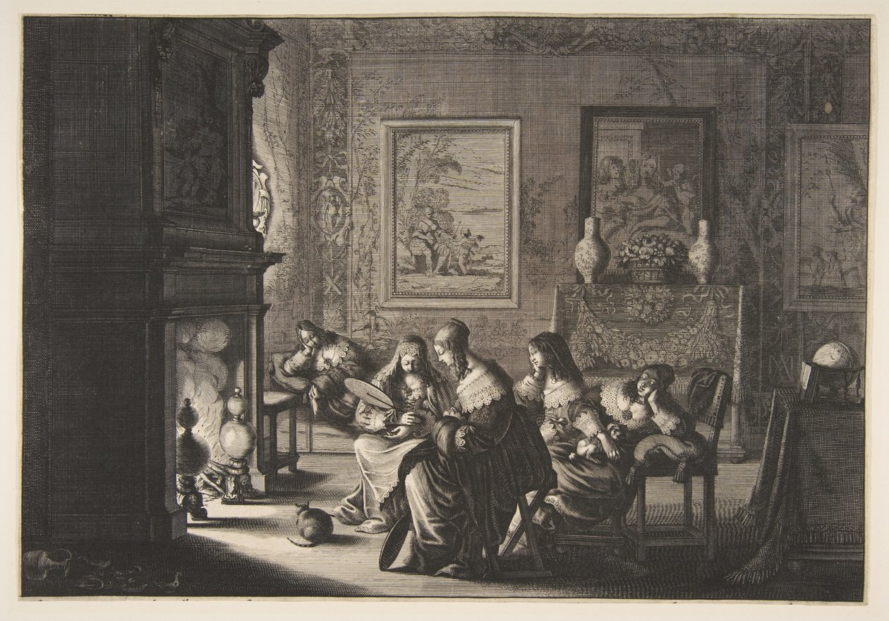 „Foolish Virgins Sleeping” (Głupie panny śpią, czekając na przybycie oblubieńca) autorstwa Abraham Bosse