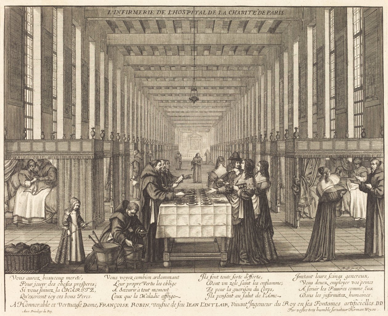 Infirmeria szpitala de la Charite de Paris autorstwa Abraham Bosse