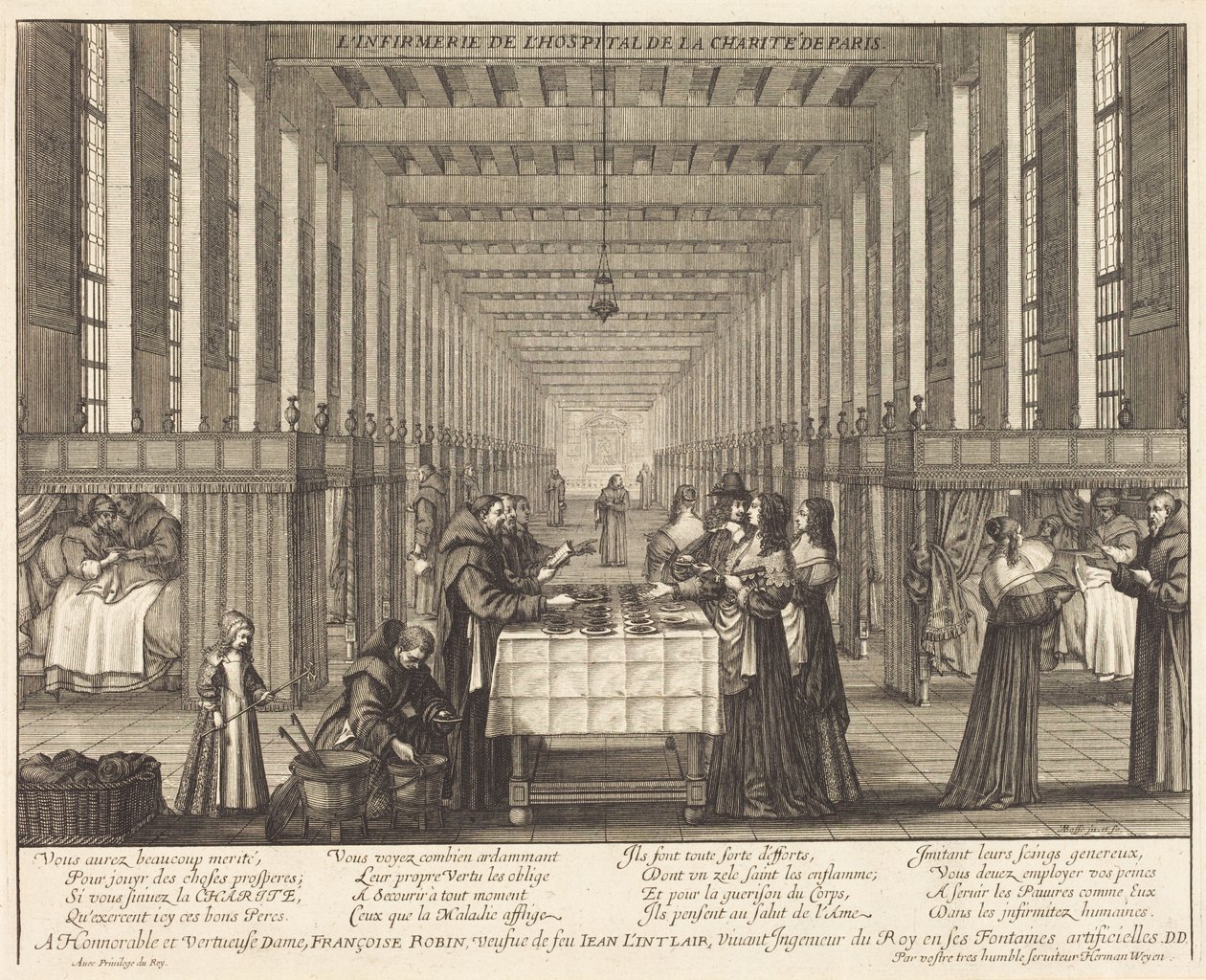 Ambulatorium szpitala La Charité w Paryżu autorstwa Abraham Bosse