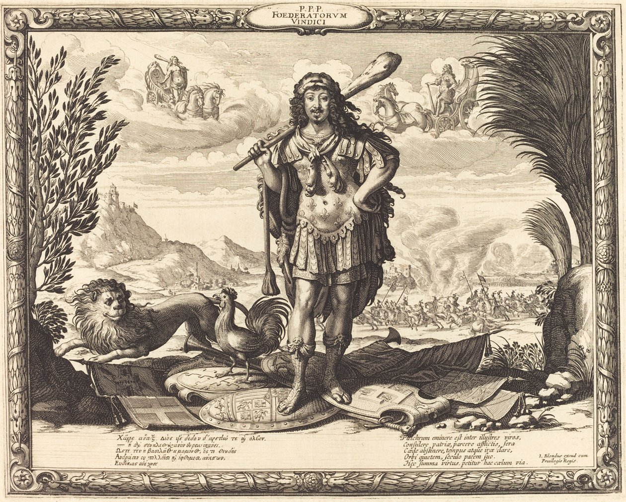 Ludwik XIII jako Herkules autorstwa Abraham Bosse