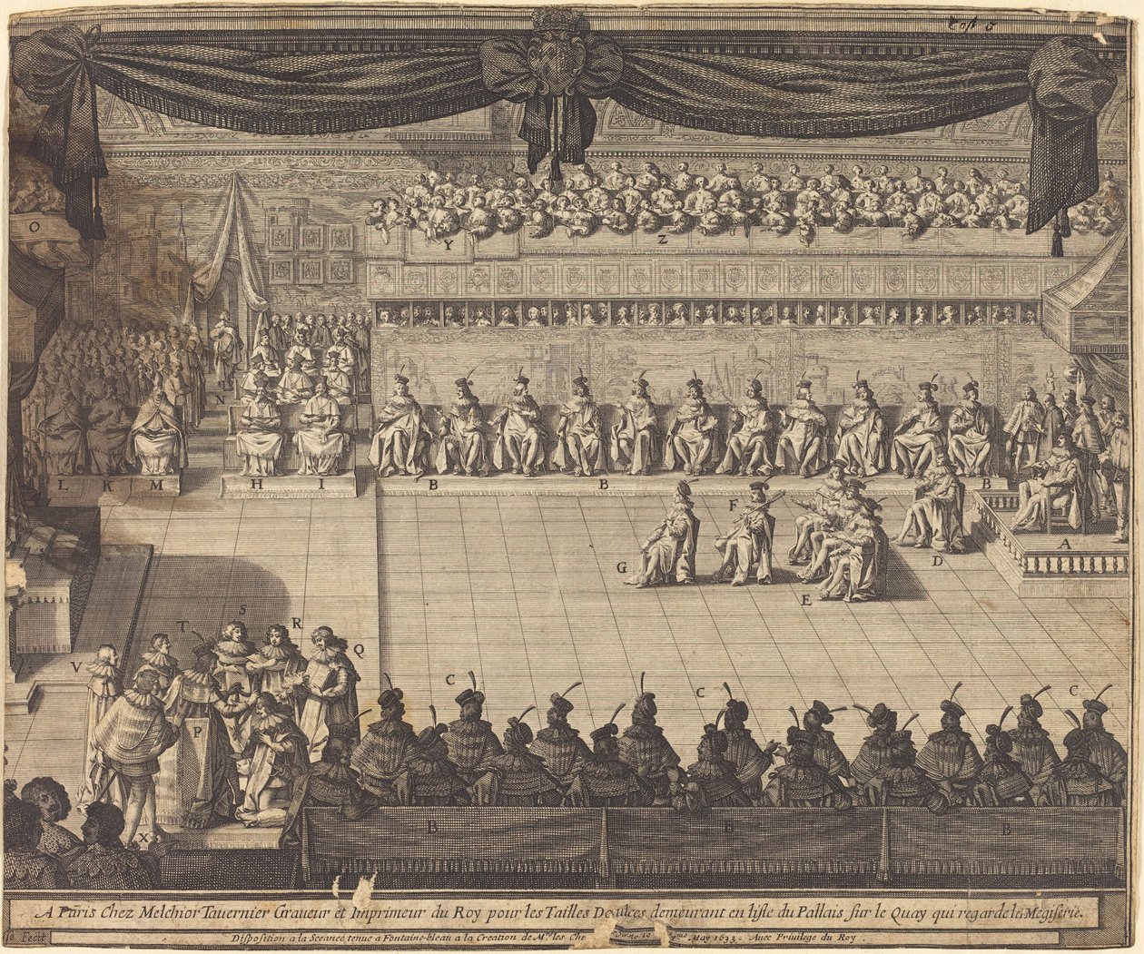 Spotkanie w kaplicy w Fontainebleau autorstwa Abraham Bosse