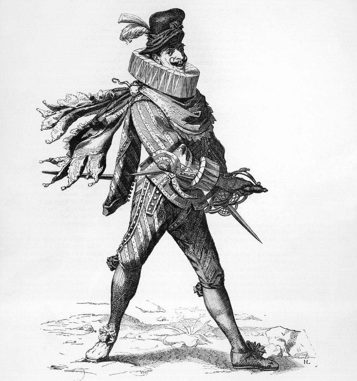 Portret Silvio Fiorillo (XVII wiek), włoski aktor Commedia dell