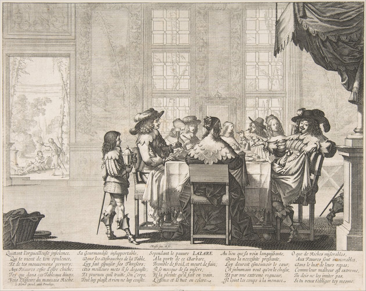 Bankiet bogacza, połowa do końca XVII wieku. autorstwa Abraham Bosse
