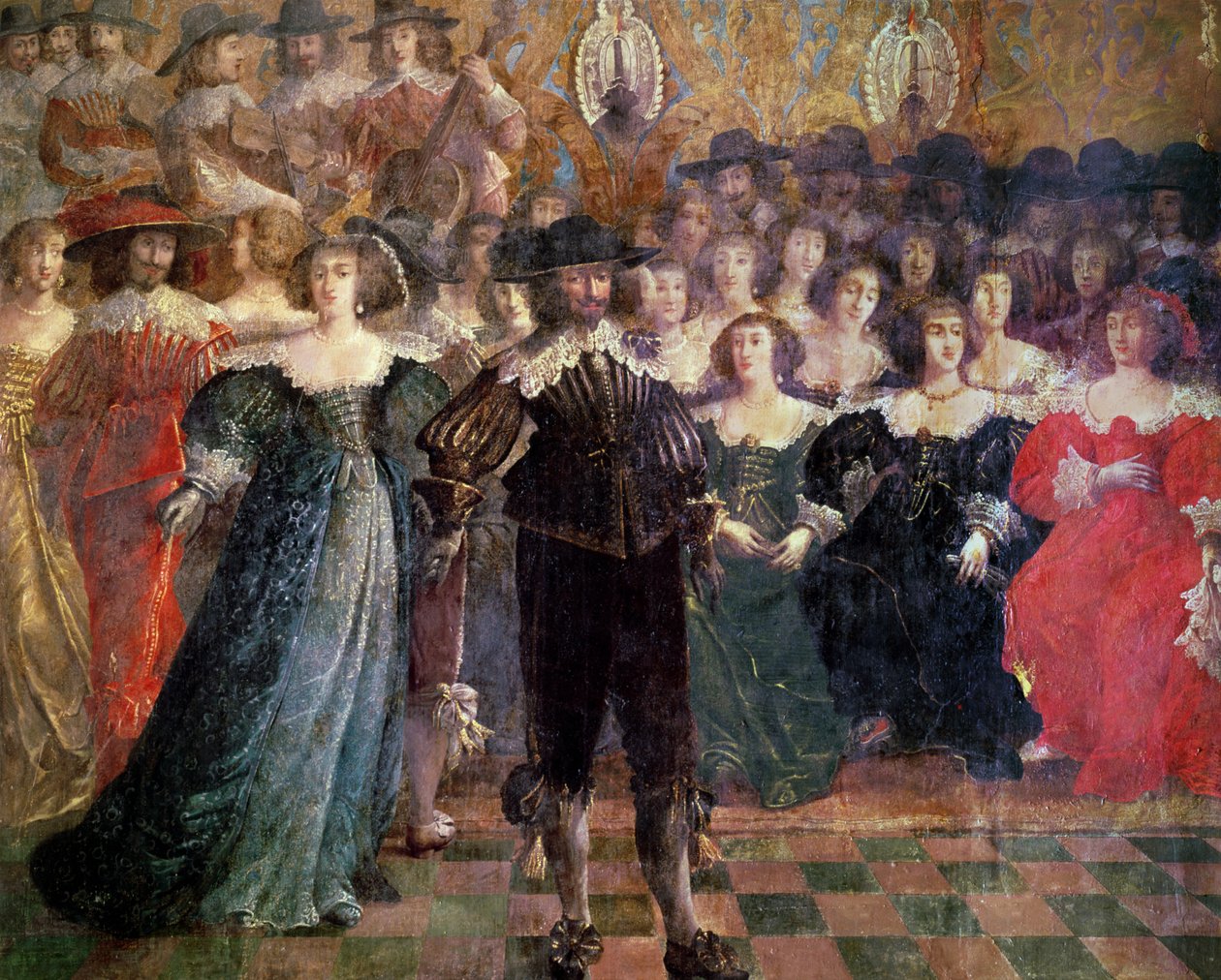 Bal dworski (mural) (szczegół) autorstwa Abraham Bosse