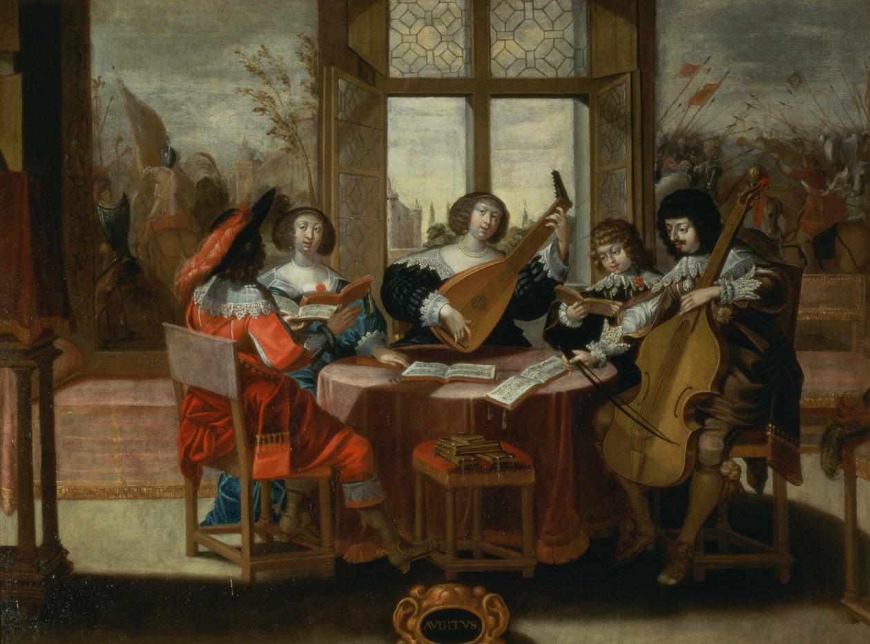 Pięć zmysłów - słuch autorstwa Abraham Bosse