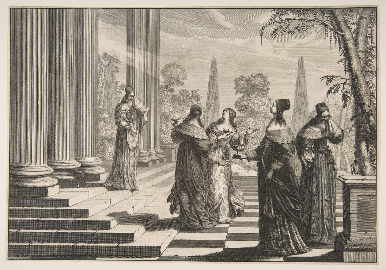 Odrzucone głupie dziewice, ca. 1635. autorstwa Abraham Bosse