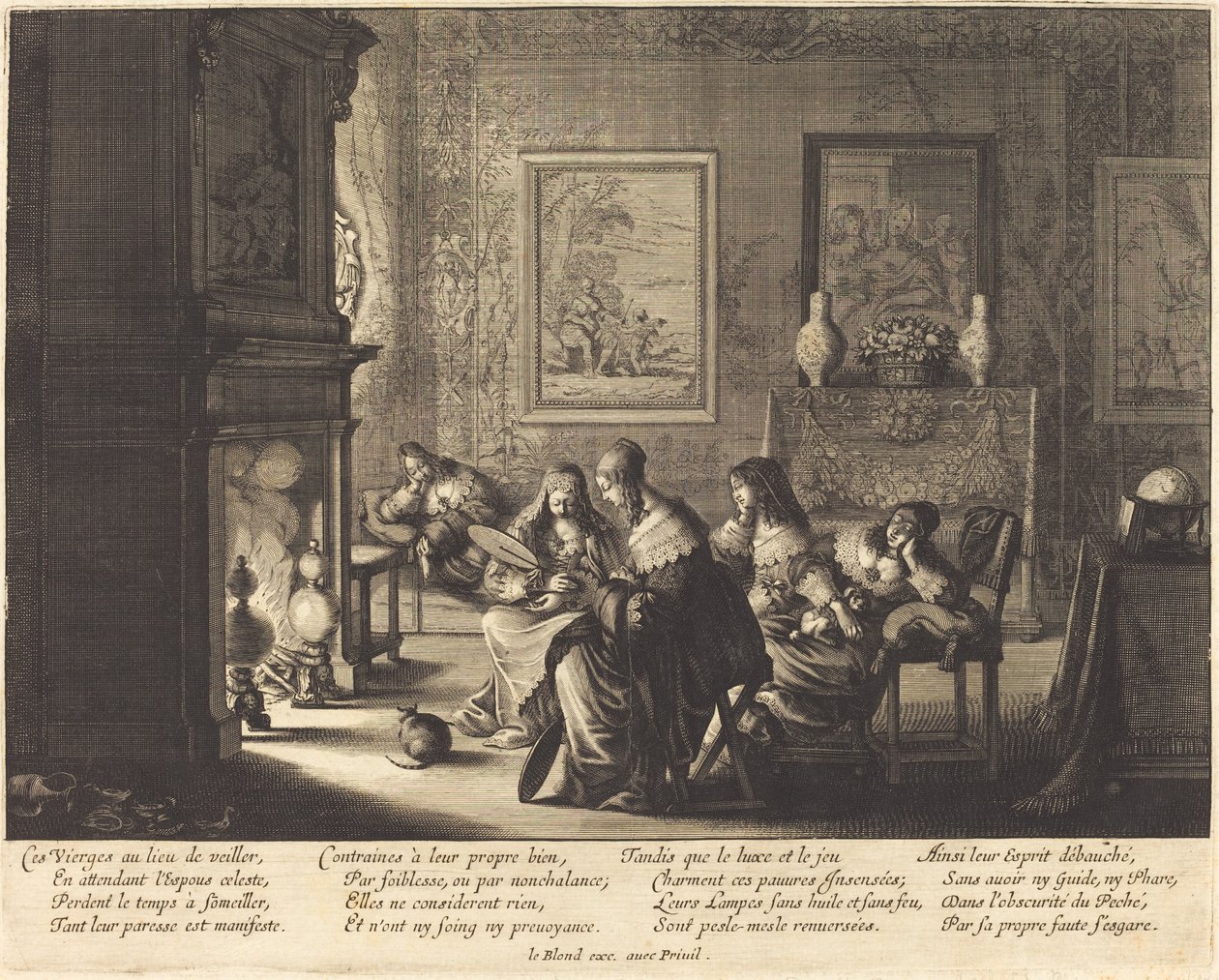 Głupie dziewice śpią autorstwa Abraham Bosse