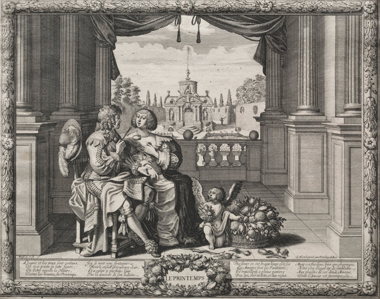 Cztery pory roku: wiosna, 1635. autorstwa Abraham Bosse