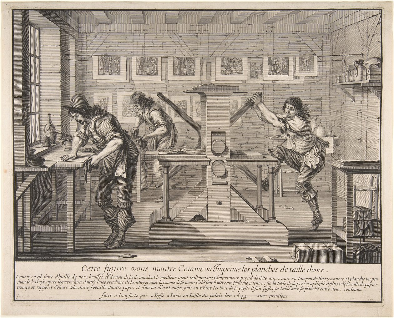 Drukarki wklęsłodrukowe, 1642. autorstwa Abraham Bosse