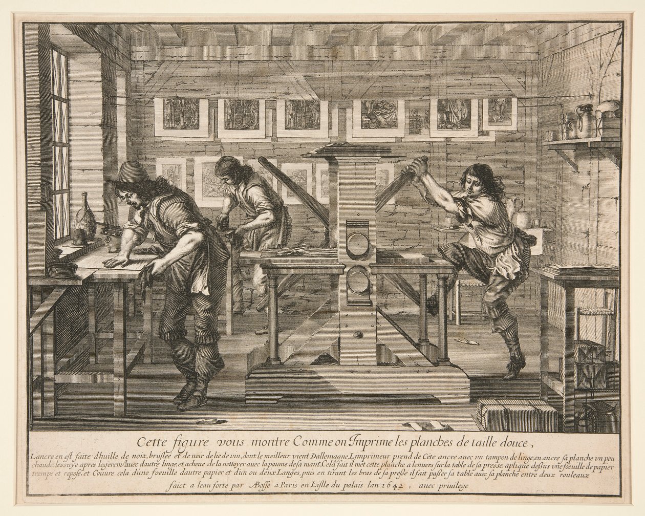 Drukarze w swojej pracowni, z serii Artyści w ich pracowniach autorstwa Abraham Bosse