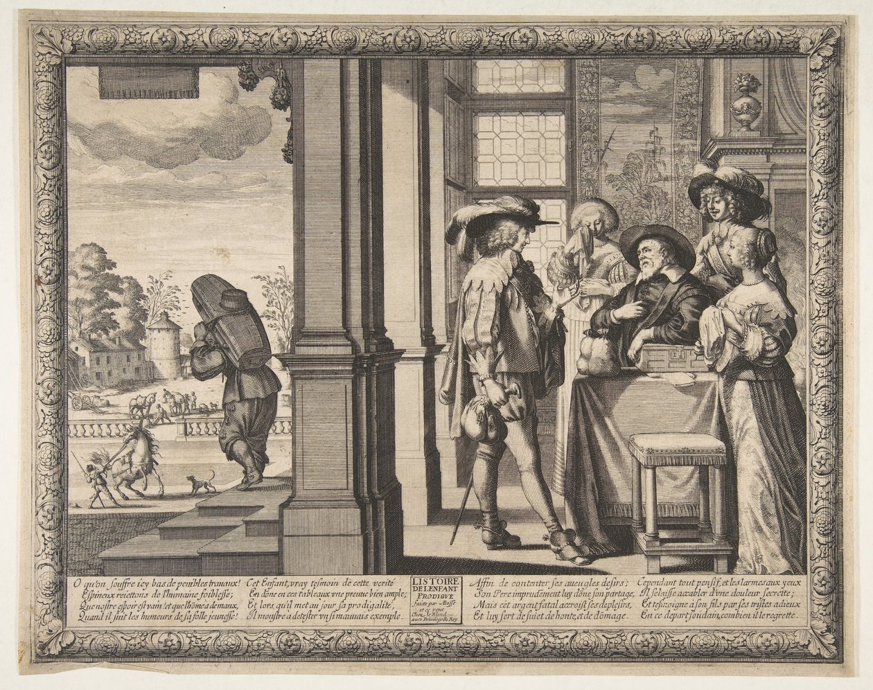 Syn marnotrawny opuszcza dom, ca. 1636. autorstwa Abraham Bosse