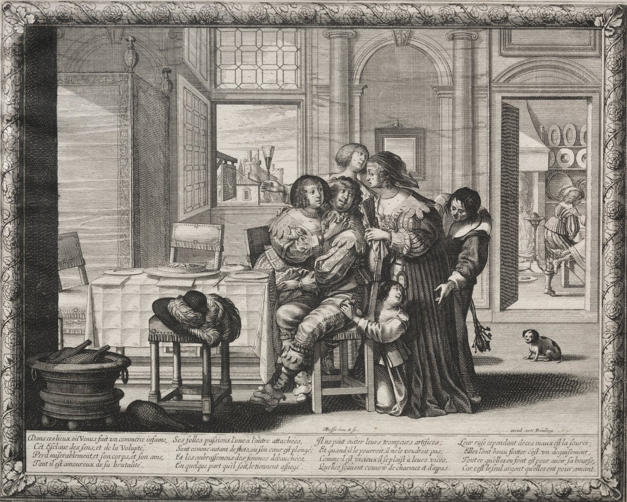 Syn marnotrawny: Riotous Living, 1635. autorstwa Abraham Bosse