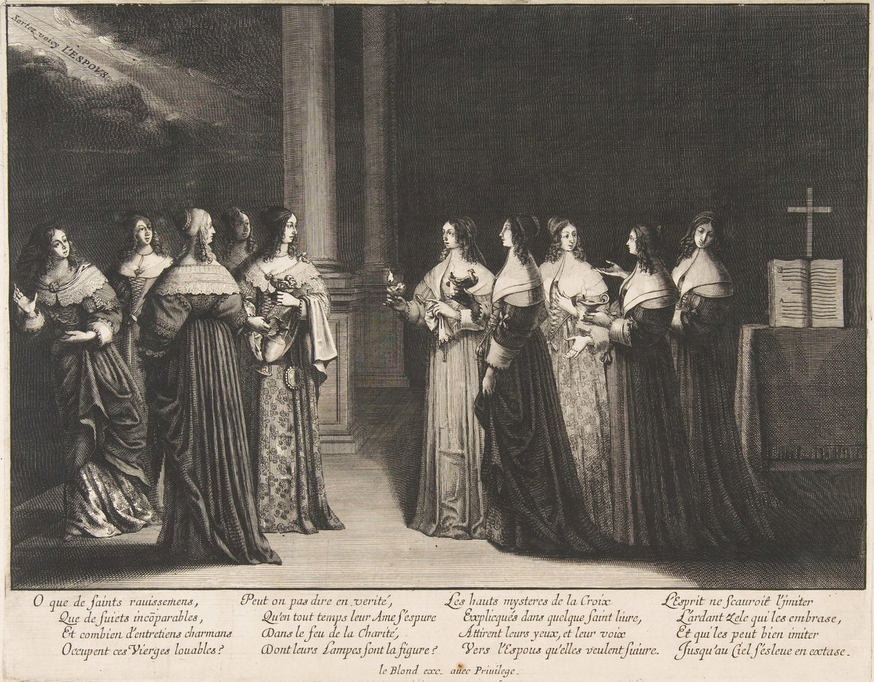 Mądre Panny Odmawiają Oleju Głupim Pannom 1635. autorstwa Abraham Bosse