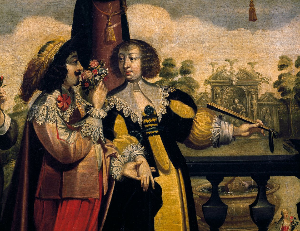 Zmysł węchu, ok. 1635, Abraham Bosse (1604-1676), wg obrazu z serii 5 nieznanego artysty, detal. Francja autorstwa Abraham Bosse