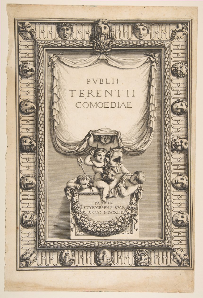 Strona tytułowa: Komedie Terence Publii Terentii Comoediae, 1642. autorstwa Abraham Bosse