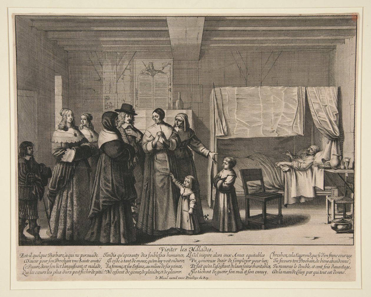Visiter les Malades, z Siedmiu Uczynków Miłosierdzia autorstwa Abraham Bosse