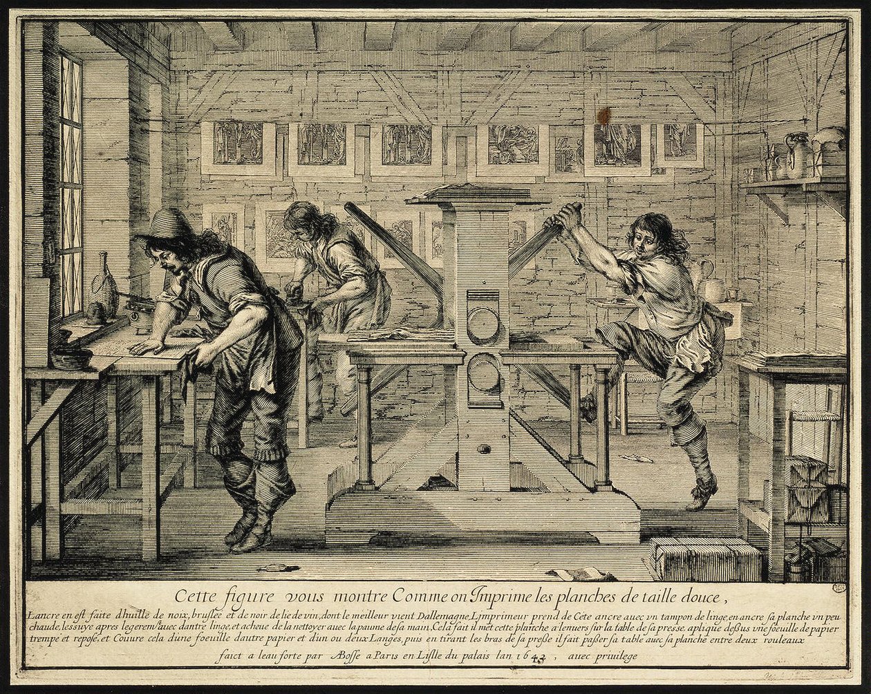 Warsztat rytownika, 1642 autorstwa Abraham Bosse