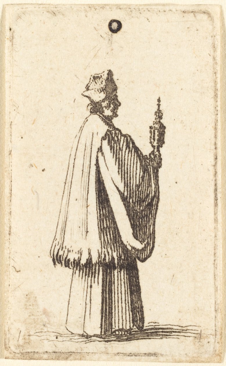 Kapłan niosący Najświętszy Sakrament Eucharystii autorstwa Abraham Bosse or Jacques Callot