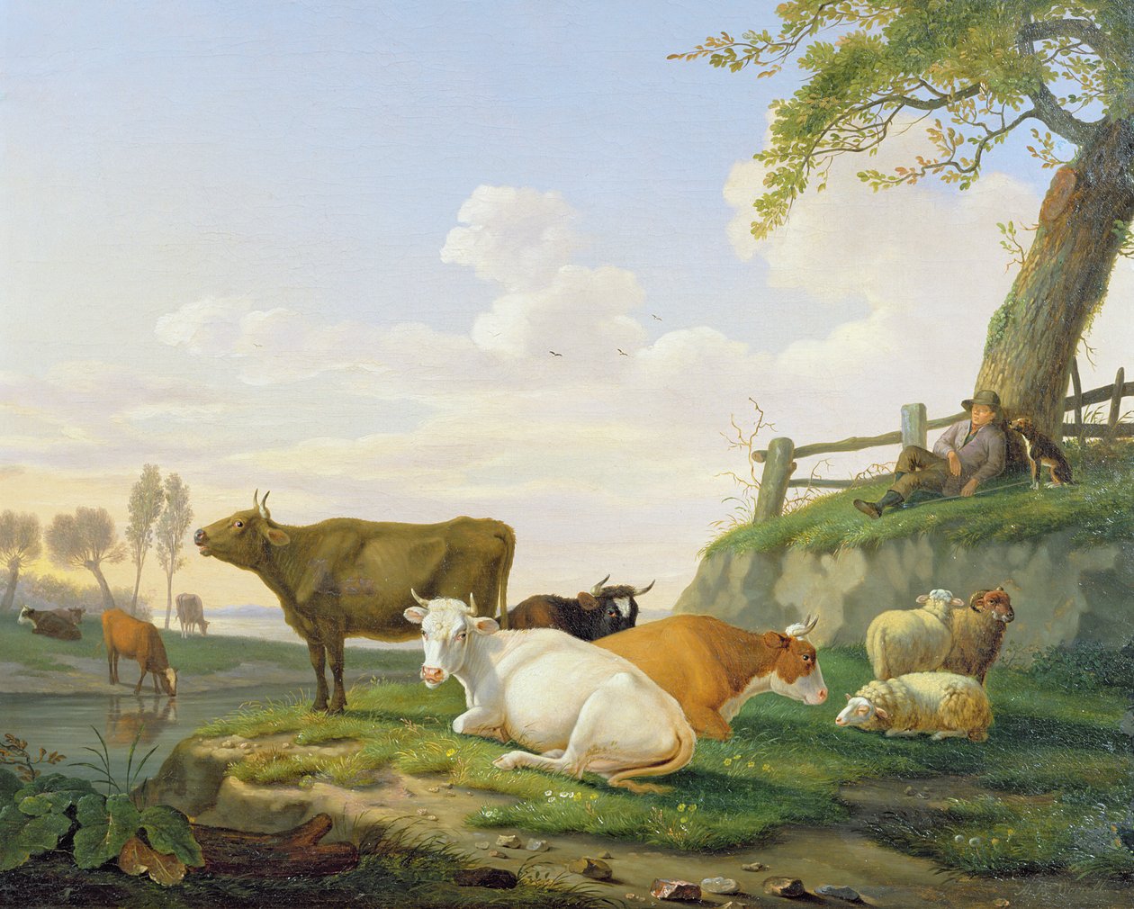 Krowy i Pasterz autorstwa Abraham Bruiningh van Worrell