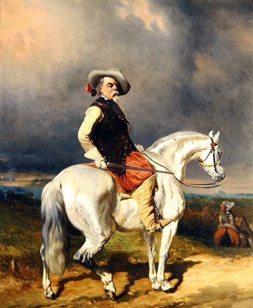 Kawaler na białym koniu (olej na płótnie) autorstwa Abraham Cooper