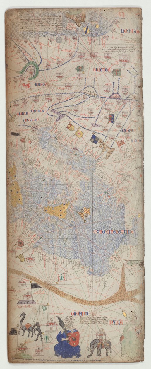 Atlas kataloński, arkusz 7, 1375 autorstwa Abraham Cresques