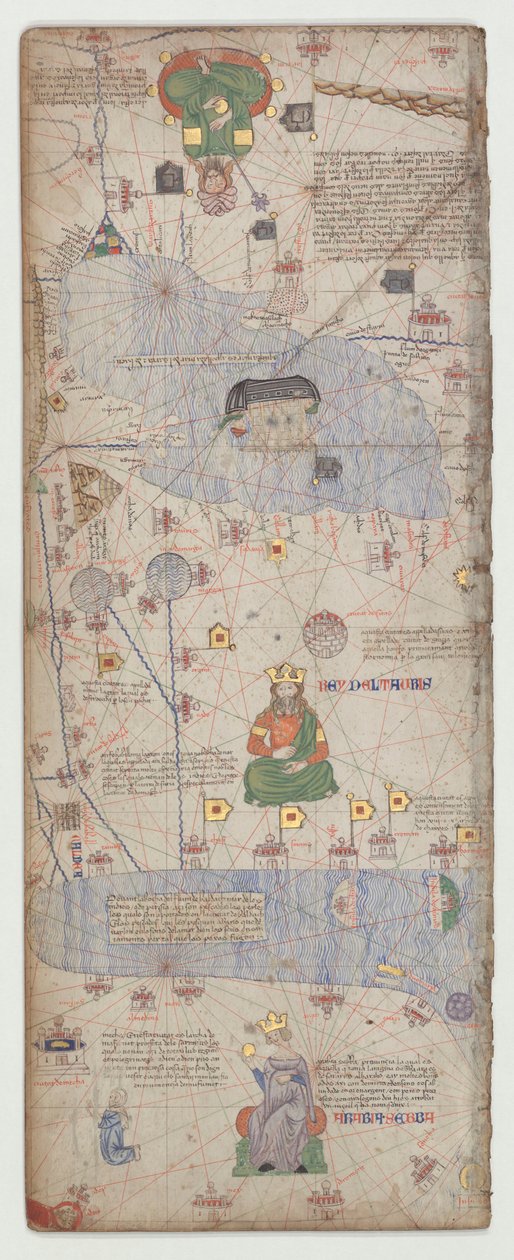 Atlas kataloński, arkusz 9, 1375 autorstwa Abraham Cresques