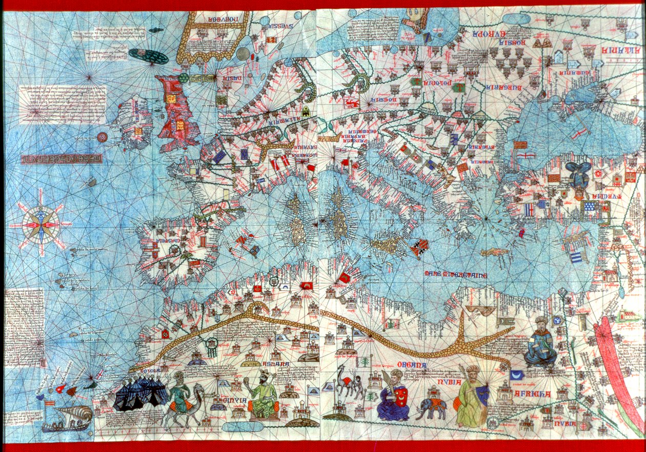 Atlas Katalonii, 1375 (mapa) autorstwa Abraham & Cresques Jehuda (1360-1410) Cresques