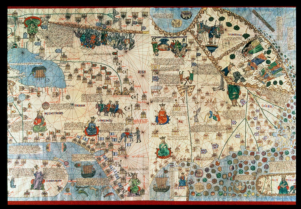 Atlas Katalonii, 1375 (mapa) autorstwa Abraham & Cresques Jehuda (1360-1410) Cresques