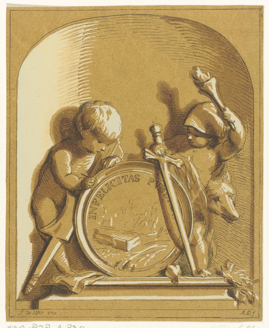 Alegoria z dwoma puttami autorstwa Abraham Delfos