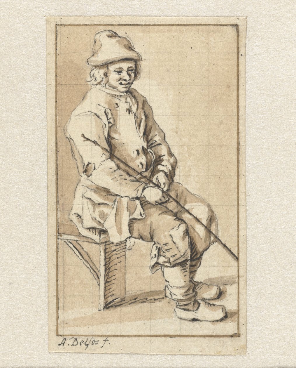 siedzący mężczyzna autorstwa Abraham Delfos