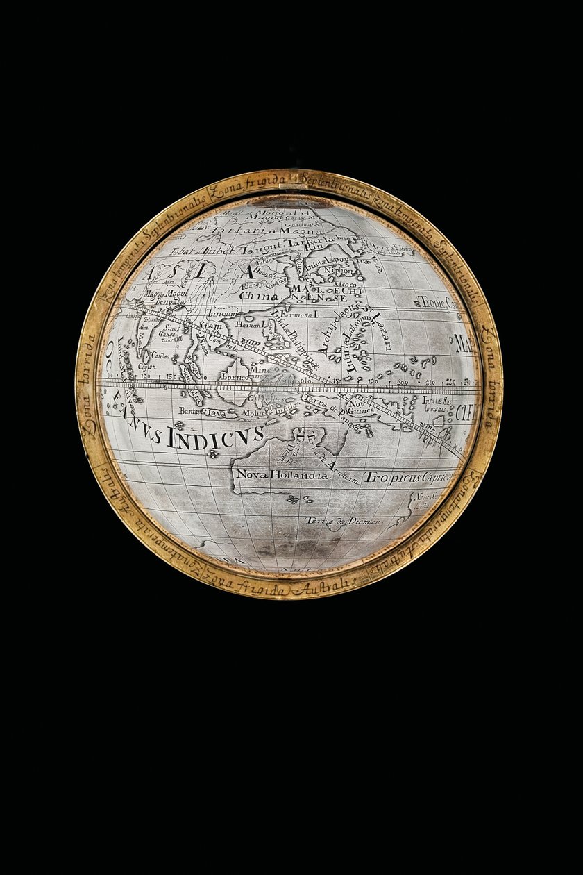 Dwa wyjątkowe globusy ziemskie i niebieskie, wspierane przez Herkulesa i Atlasa, Augsburg, 1697-99 autorstwa Abraham Drentwett
