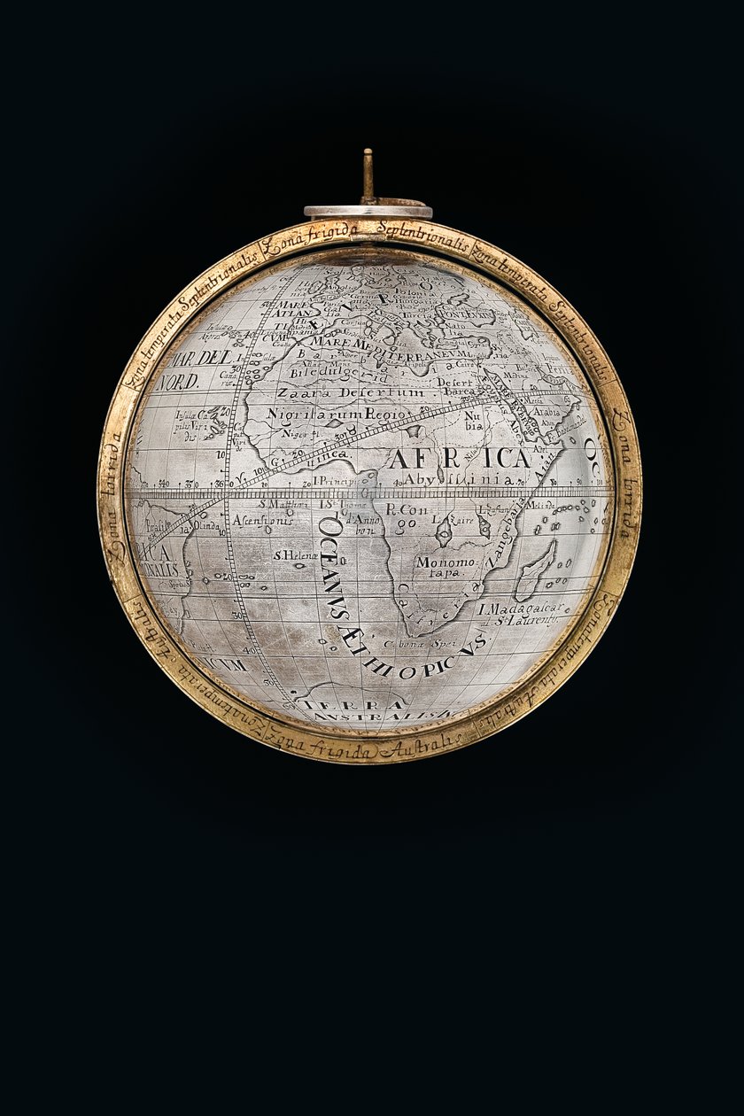 Dwa wyjątkowe globusy ziemskie i niebieskie, wspierane przez Herkulesa i Atlasa, Augsburg, 1697-99 autorstwa Abraham Drentwett