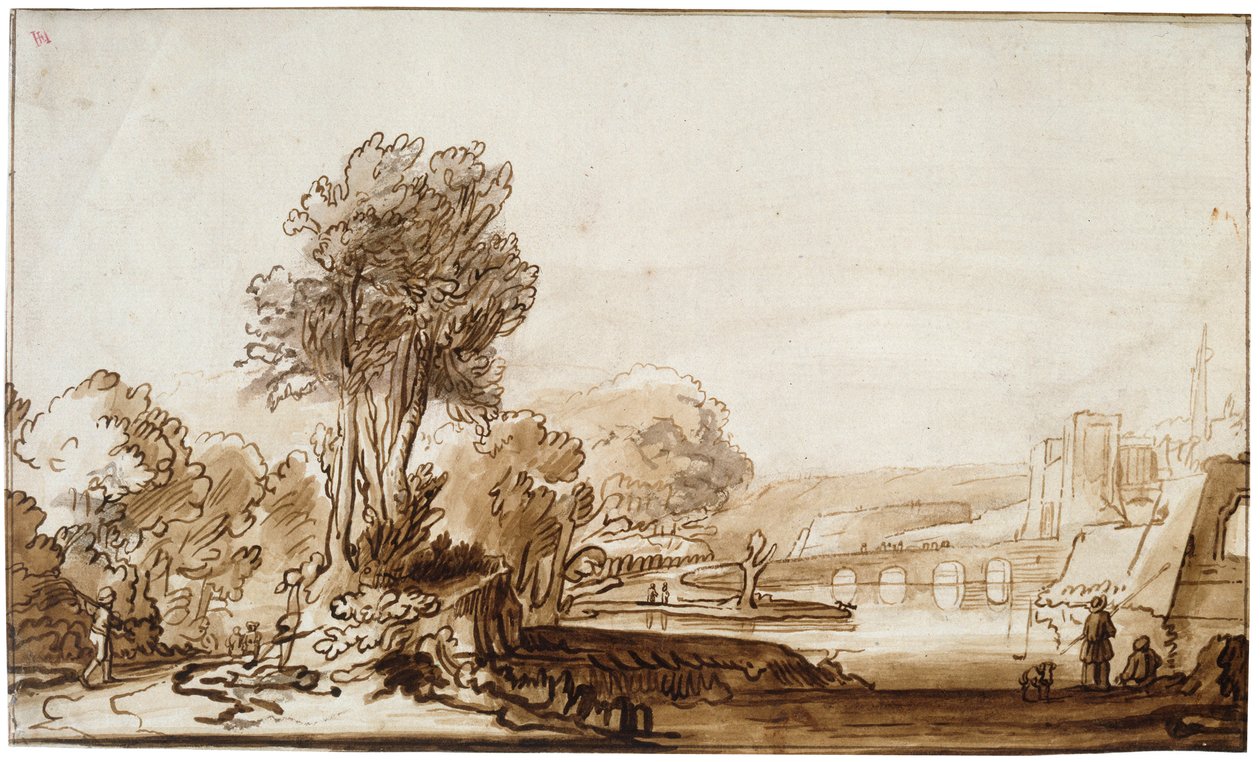 Wejście do zamku, XVII wiek. autorstwa Abraham Furnerius