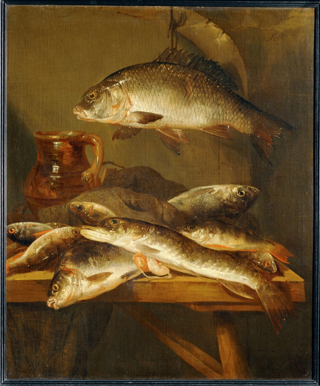 Martwa natura z karpiem ... autorstwa Abraham Hendricksz van Beyeren