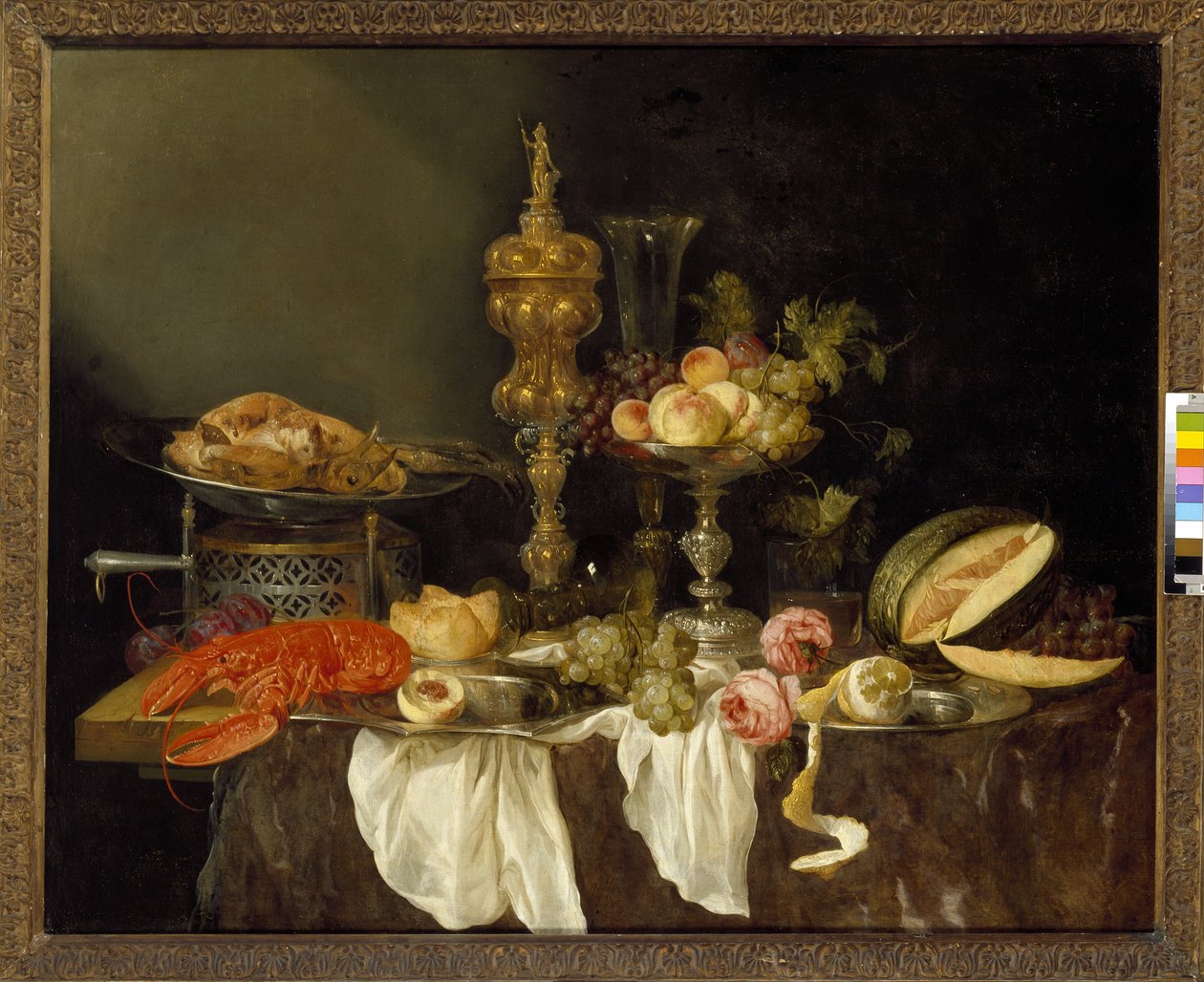 Martwa natura z homarem i indykiem autorstwa Abraham Hendricksz van Beyeren