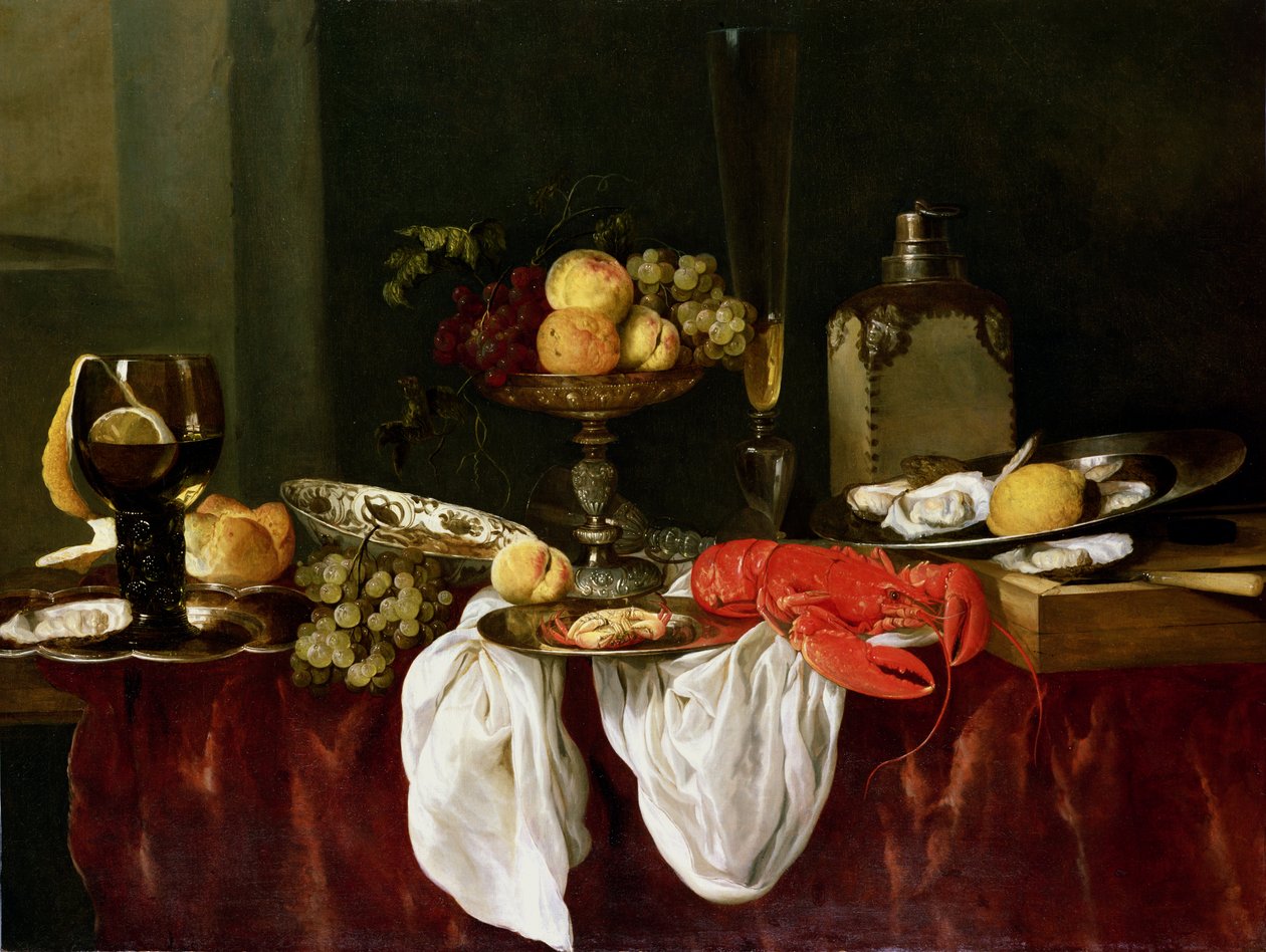 Martwa natura z homarem autorstwa Abraham Hendricksz van Beyeren