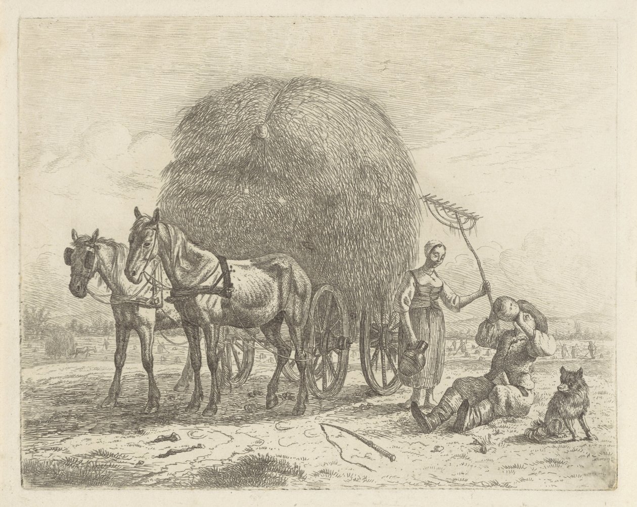 Rolnik pijący z kombajnem autorstwa Abraham Hendrik Winter