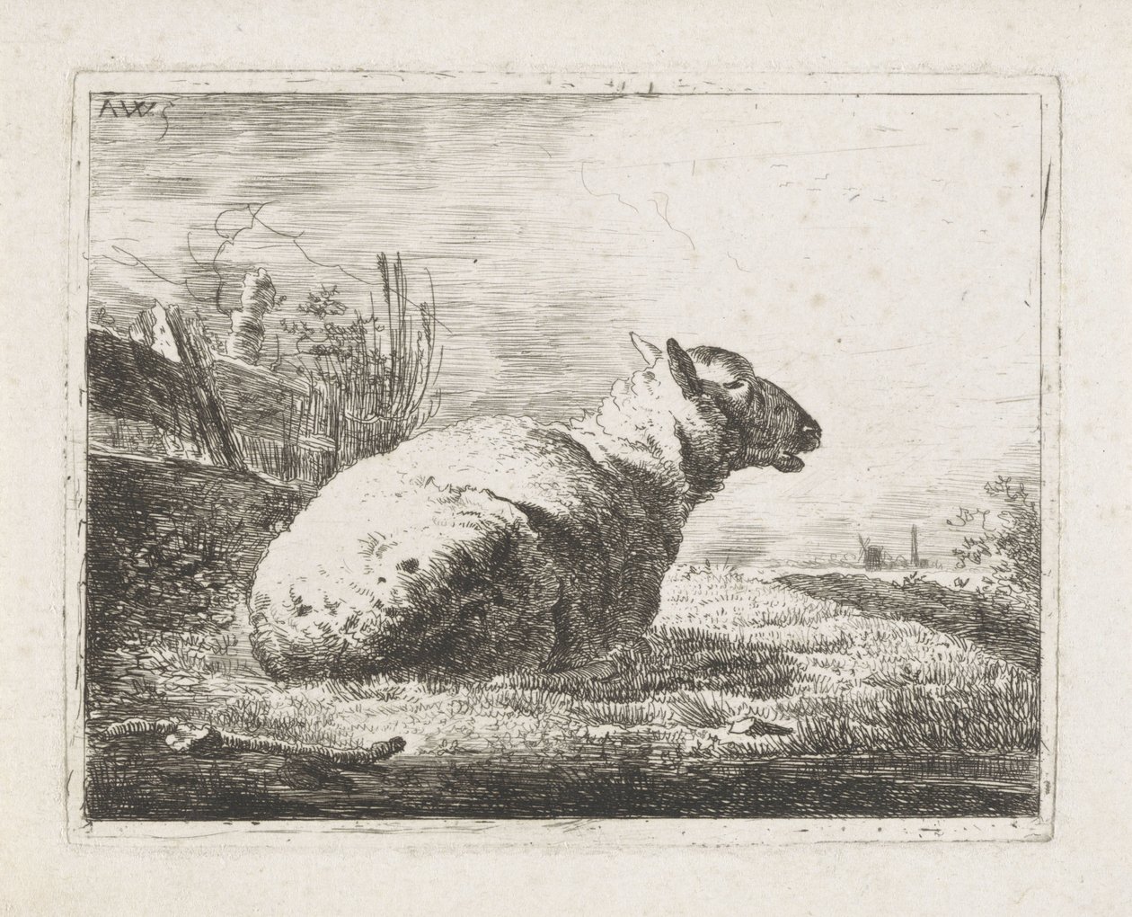 leżące owce autorstwa Abraham Hendrik Winter