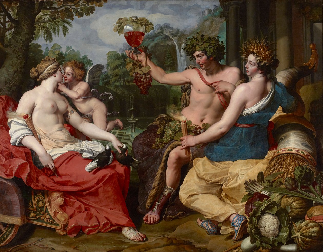 Ceres, Bachus i Wenus, autorstwa Janssensa, Abrahama (ok. 1573-1632). olej na płótnie autorstwa Abraham Janssens