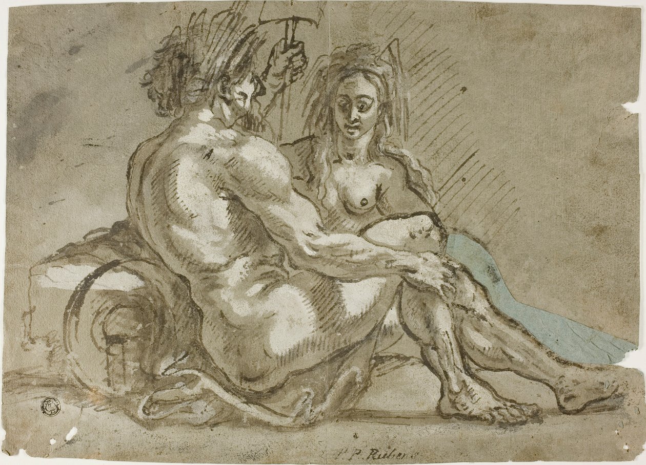 Bóg rzeki i nimfa autorstwa Abraham Janssens