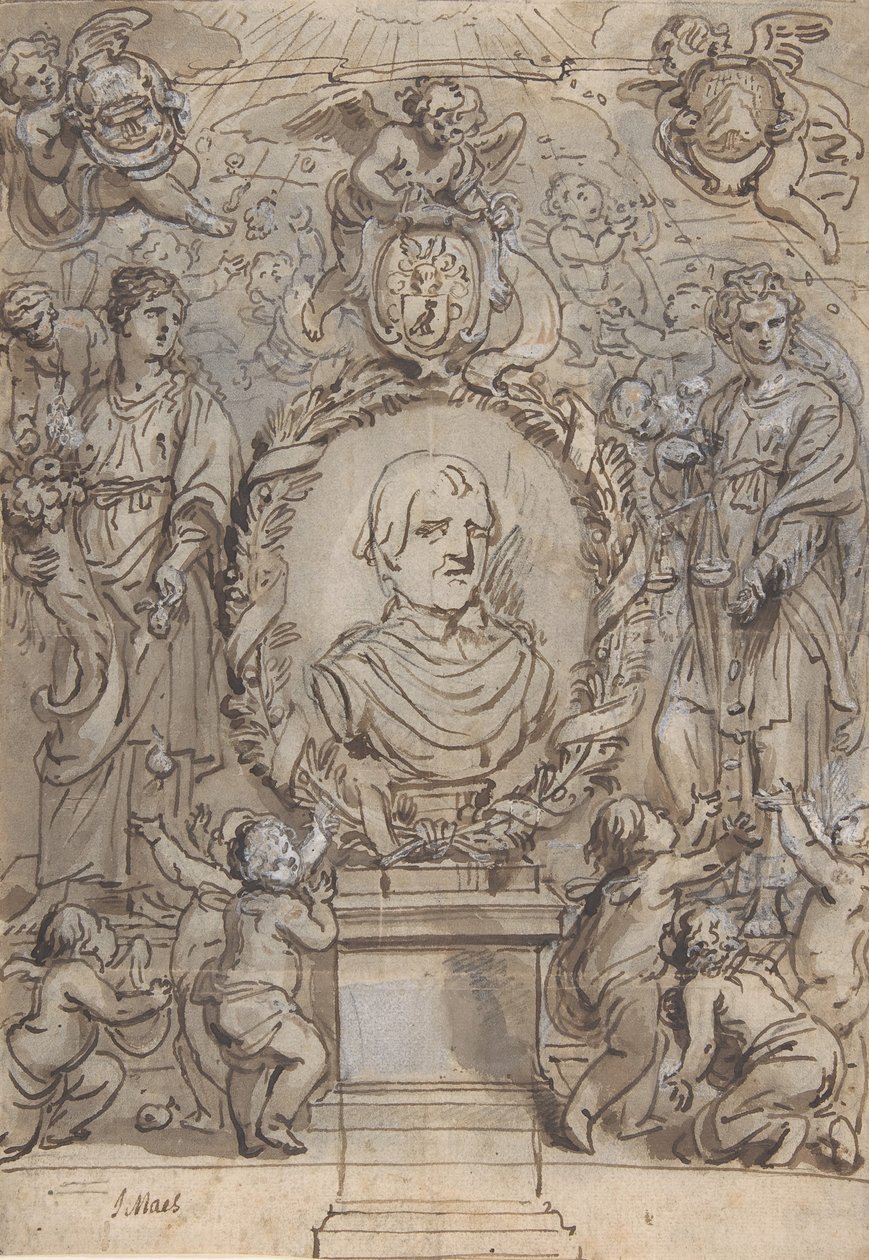 Projekt strony tytułowej, XVII wiek. autorstwa Abraham Jansz van Diepenbeeck