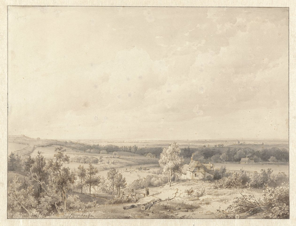 Widok na Alkmaar z wydmy w Schoorl autorstwa Abraham Johannes Couwenberg