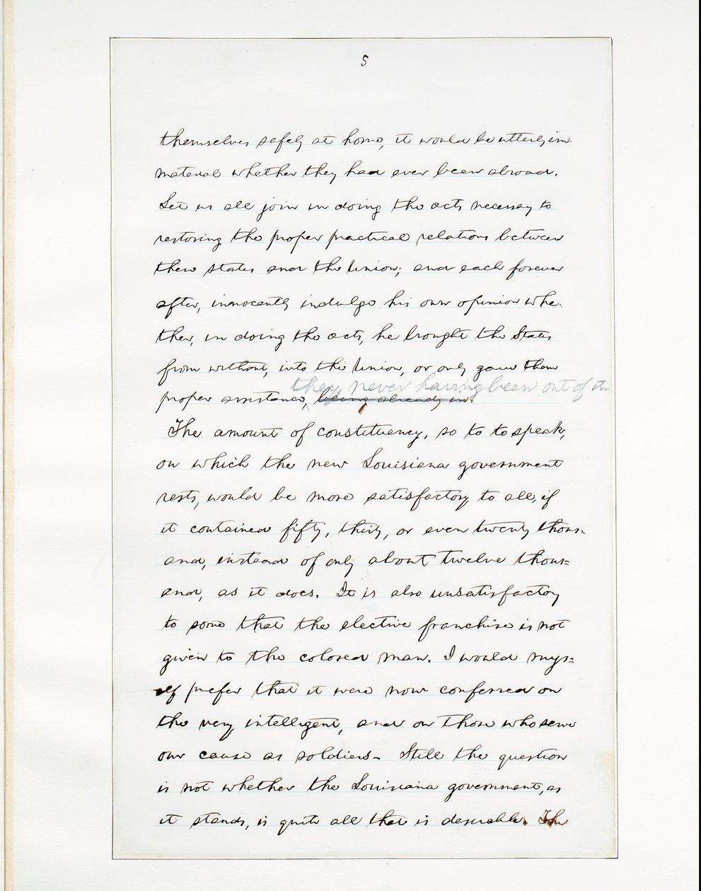Autograf rękopisu ostatniego przemówienia Lincolna jako prezydenta, wygłoszony w Waszyngtonie, z okna Białego Domu wieczorem 11 kwietnia autorstwa Abraham Lincoln