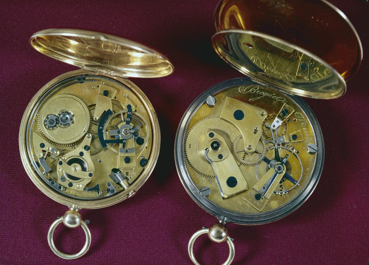 Dwa zegarki wyprodukowane w Paryżu (złoty) autorstwa Abraham Louis Breguet