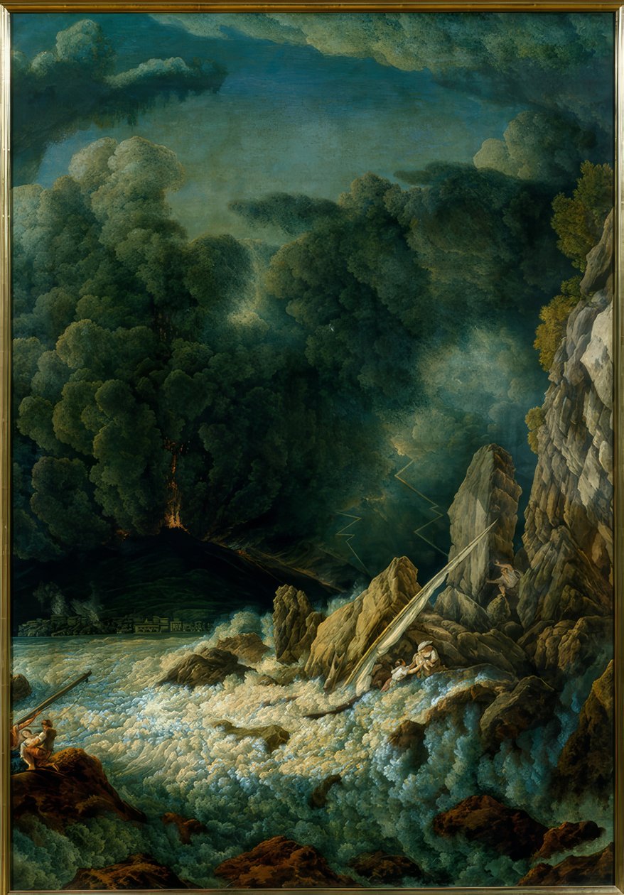 Erupcja Wezuwiusza autorstwa Abraham Louis Rodolphe Ducros