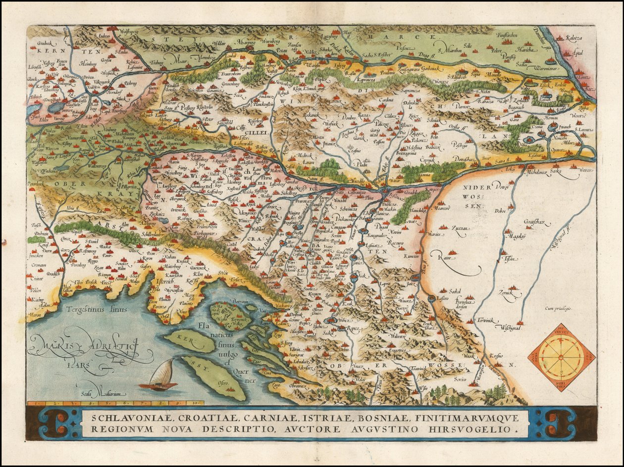 Mapa Bałkanów Zachodnich z 1574 r. autorstwa Abrahama Orteliusa autorstwa Abraham Ortelius
