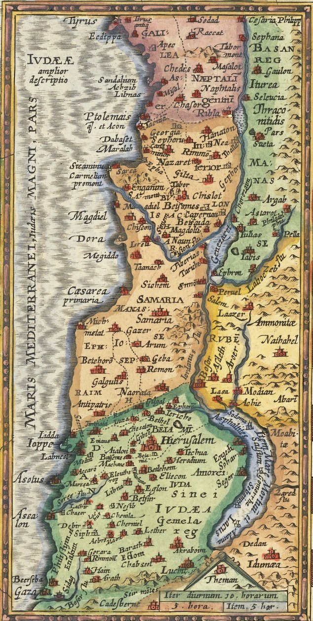 Szczegółowa mapa Ziemi Świętej z 1624 r. autorstwa Abrahama Orteliusa autorstwa Abraham Ortelius