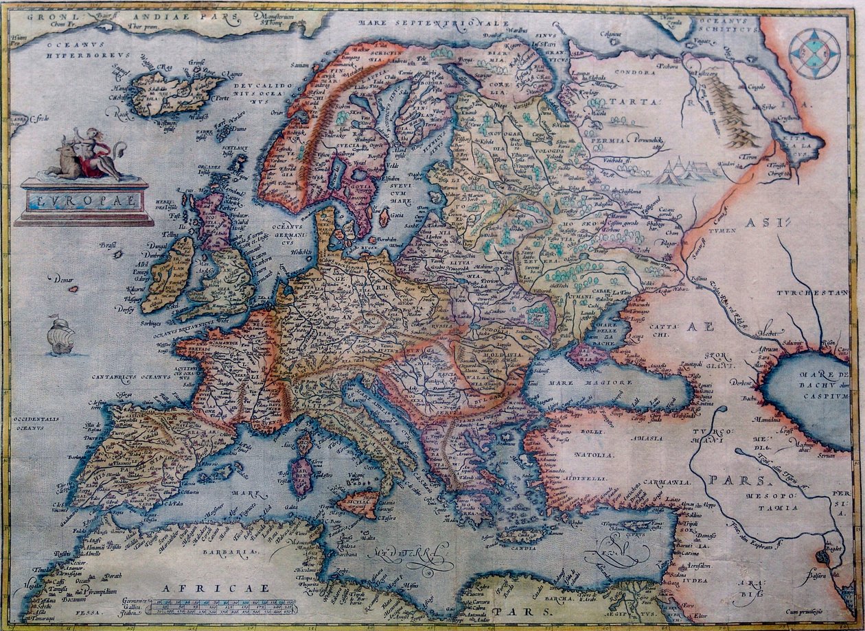 Mapa Europy Abrahama Orteliusa autorstwa Abraham Ortelius